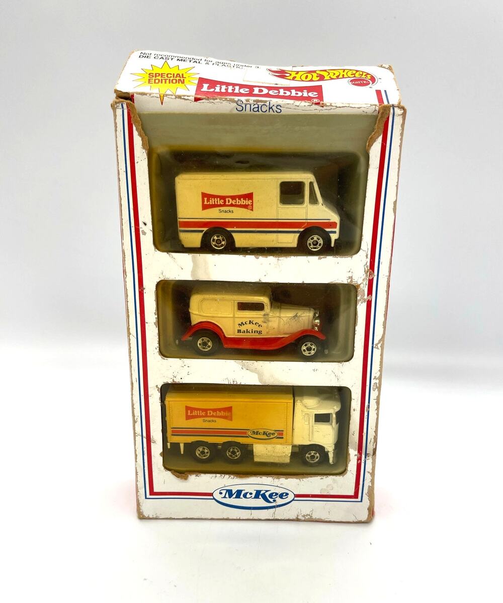 Vintage Mattel Hot Wheels Little Debbie Special Edition 3 Pack Die Cast Vehicles